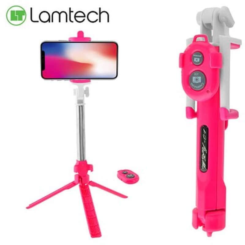 LAMTECH TRIPOD SELFIE STICK ROSE RED