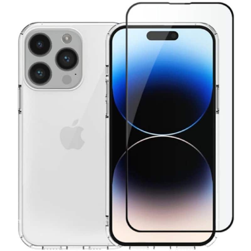 Θήκη + Προστατευτικό οθόνης Apple iPhone 14 Pro - Vivid Set TPU Case + Tempered Glass - Black