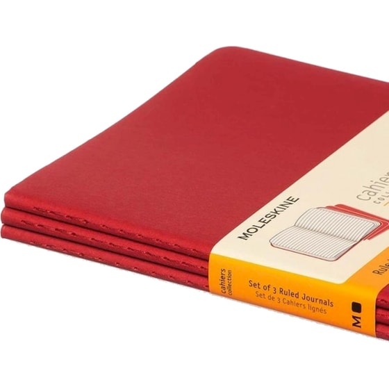 Σημειωματάριο Moleskine Ruled Cahier Large Κόκκινο (3 τμχ) image 4
