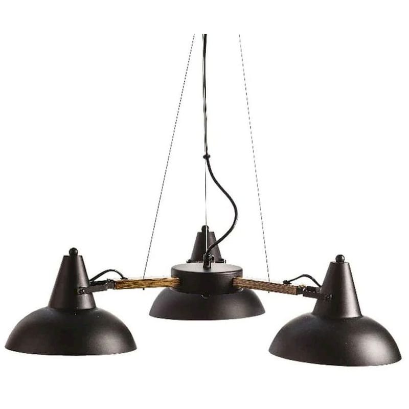 Φωτιστικό Οροφής Τρίφωτο Aca Solon Ks2025p3bk Μεταλλικό/Ξύλινο - Μαύρο/Φυσικό ACA DECOR