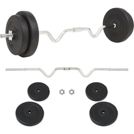 Σετ Στραβόμπαρα Φ25mm 5.4kg VidaXL 91399 120cm με 4 Δίσκους Βαρών 25kg και 2 Κολάρα από Ατσάλι