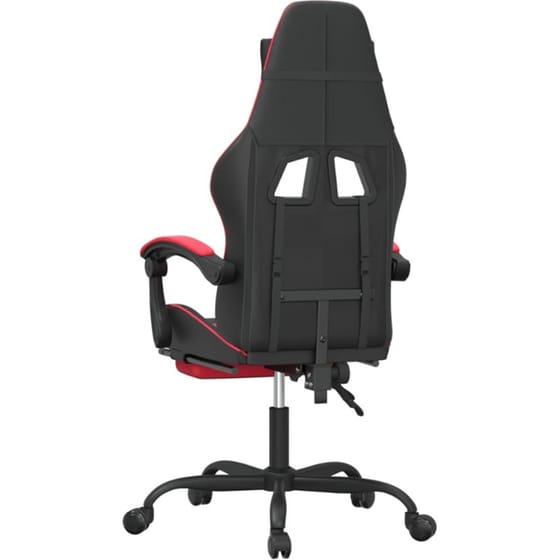 Καρέκλα Gaming VIDAXL 3143855 με Υποπόδιο από Τεχνητό Δέρμα - Μαύρο image 1
