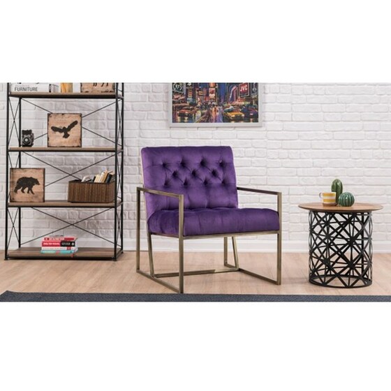 Πολυθρόνα 24mall Lario από Ύφασμα/Ξύλο 66x78x84 cm - Μωβ image 1