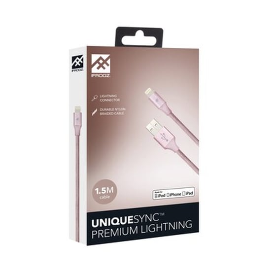 Καλώδιο δεδομένων Ifrogz Uniquesync Premium Lightning 1.5m - Pink Gold image 1
