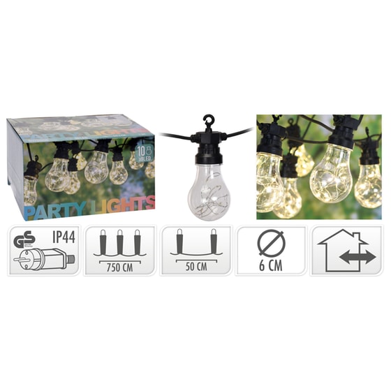 Διακοσμητική Γιρλάντα με 10 Led Φωτάκια Spitishop Axc100010 7.5m - Μαύρη image 1