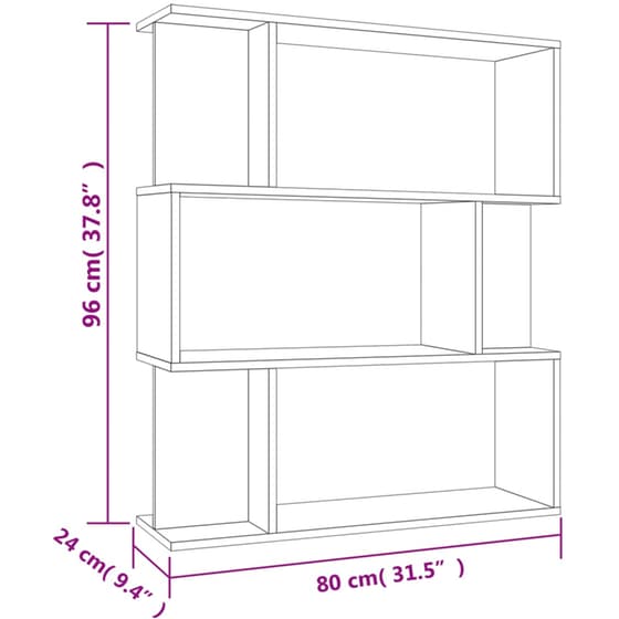 Ραφιέρα VidaXL από Μοριοσανίδα 80x24x96 cm - Μπεζ/Sonoma image 6