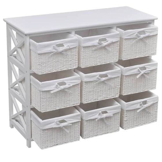 Vidaxl Συρταριέρα Με Καλάθια Λευκή image 4