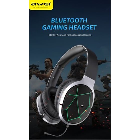 Bluetooth Headset Awei Με Μικρόφωνο A799bl, Wireless And  Wired, Bt 5.0, Μαύρα image 1