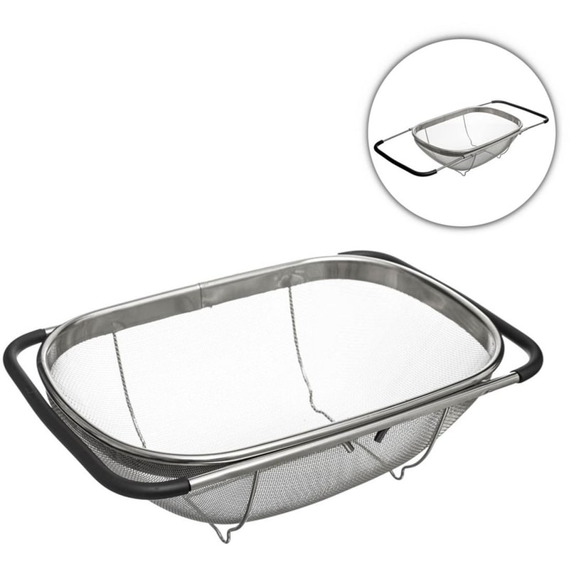 Σουρωτήρι Spitishop με Επέκταση από Ανοξείδωτο Ατσάλι 53.5x10cm - Ασημί