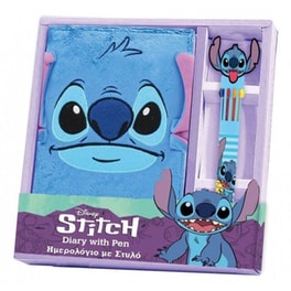 Σημειωματάριο Plush Διακάκης με Στυλό Lilo & Stitch