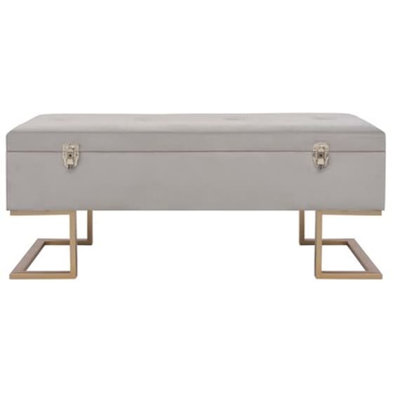 Σκαμπό Ταμπουρέ Vidaxl Από Βελούδο Με Αποθηκευτικό Χώρο 105 cm  - Γκρι image 3