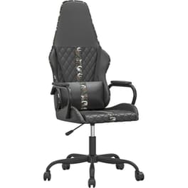 Καρέκλα Gaming VIDAXL 3143797 με Ρυθμιζόμενα Μπράτσα από Τεχνητό Δέρμα - Μαύρο