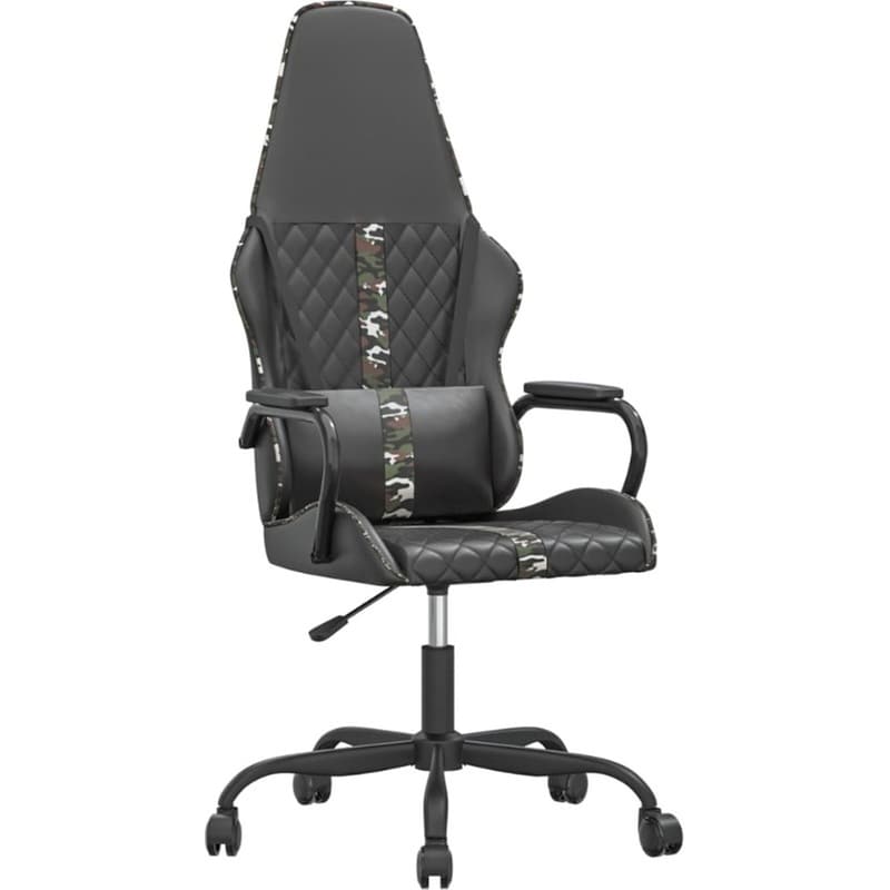 Καρέκλα Gaming VIDAXL 3143797 με Ρυθμιζόμενα Μπράτσα από Τεχνητό Δέρμα - Μαύρο