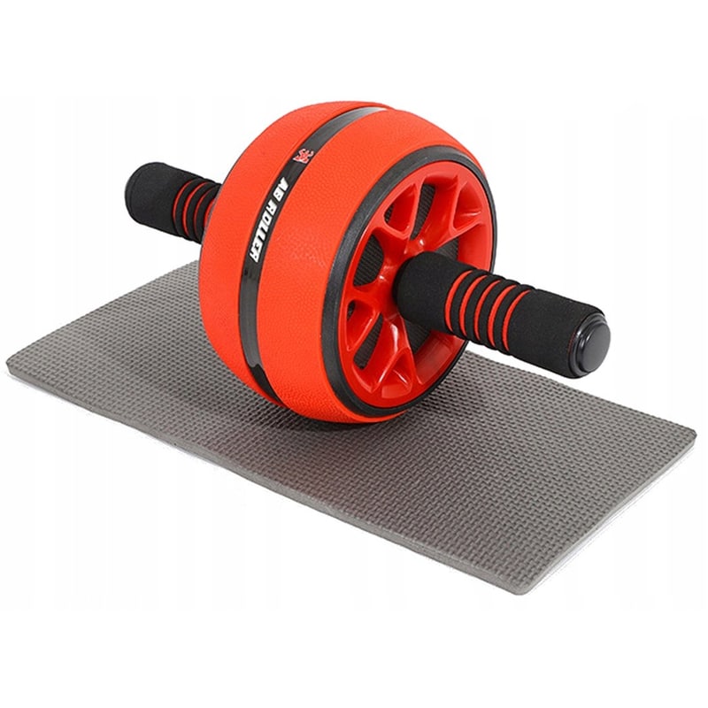 ARIA TRADE Ρόδα Κοιλιακών Abdominal Roller με Στρώμα Γυμναστικής 34x16.5 - Κόκκινο/ Μαύρο