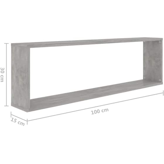 Ράφια Τοίχου VidaXL από Μοριοσανίδα 100x15x30 cm 4 Τμχ  - Γκρι image 8