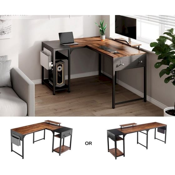 Γραφείο Γωνιακό Υπολογιστή Eureka Ergonomic ZX-L150B-RWB 150x120x76.2cm image 5