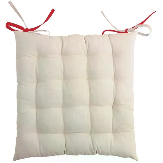 Μαξιλάρι Καρέκλας Spitishop 2 Όψεων Βαμβάκι 40x40cm - Κόκκινο/Εκρού image 3