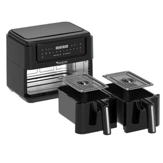 TURBOTRONIC 1750W 7.6 L Μαύρη Διπλή Φριτέζα Αέρος image 3