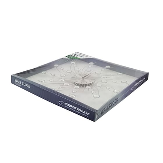 Αναλογικό Ρολόι Esperanza Τοίχου Ehc004 3D Geneva Φ50 cm - Ασημί image 1