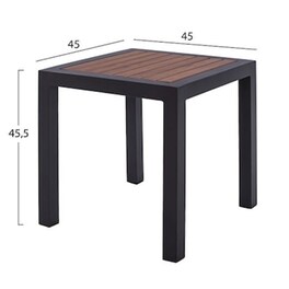 Τραπέζι Αλουμινίου Hm5403 02 Γκρι Με Polywood 45χ45x46