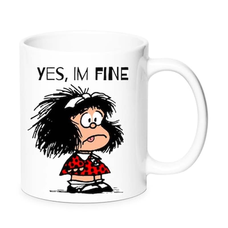 Κούπα Mafalda Νo5 Κεραμική 330 ml - Λευκό