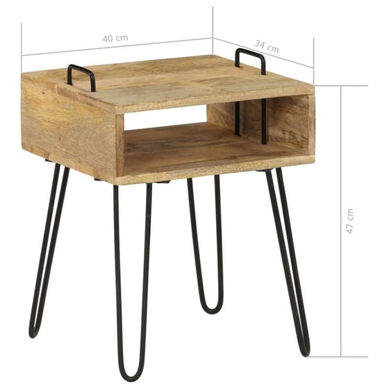 Κομοδίνο Vidaxl Από Μασίφ Ξύλο Μάνγκο 40x34x47 cm - Φυσικό image 6