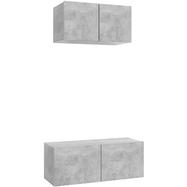 Έπιπλα Τηλεόρασης VidaXL Μοριοσανίδα 2 Τμχ 80x30x30cm - Γκρι