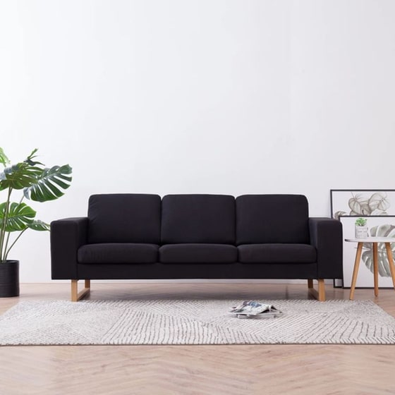 Τριθέσιος Καναπές VidaXL 200x82cm - Μαύρο image 1