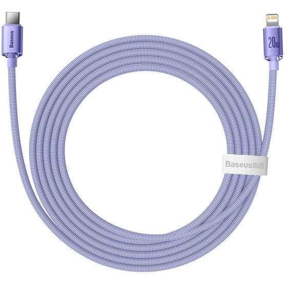 Καλώδιο δεδομένων Baseus Crystal Shine Series Usb-C to Lightning 20W 2m - Lilac image 3