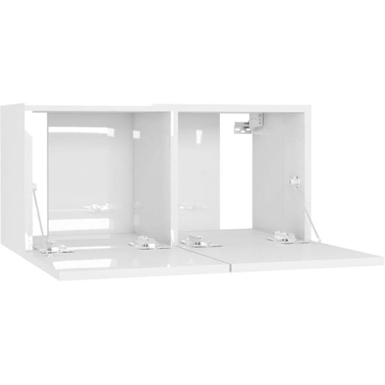 Έπιπλα Τηλεόρασης VidaXL Μοριοσανίδα 4 Τμχ 60x30x30cm - Λευκό image 4