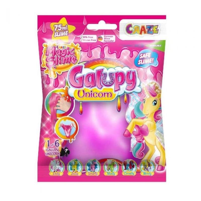 CRAZE Magic Slime Φιγούρα Galupy Unicorn Και Slime 75ml Σε Σακουλάκι Έκπληξη