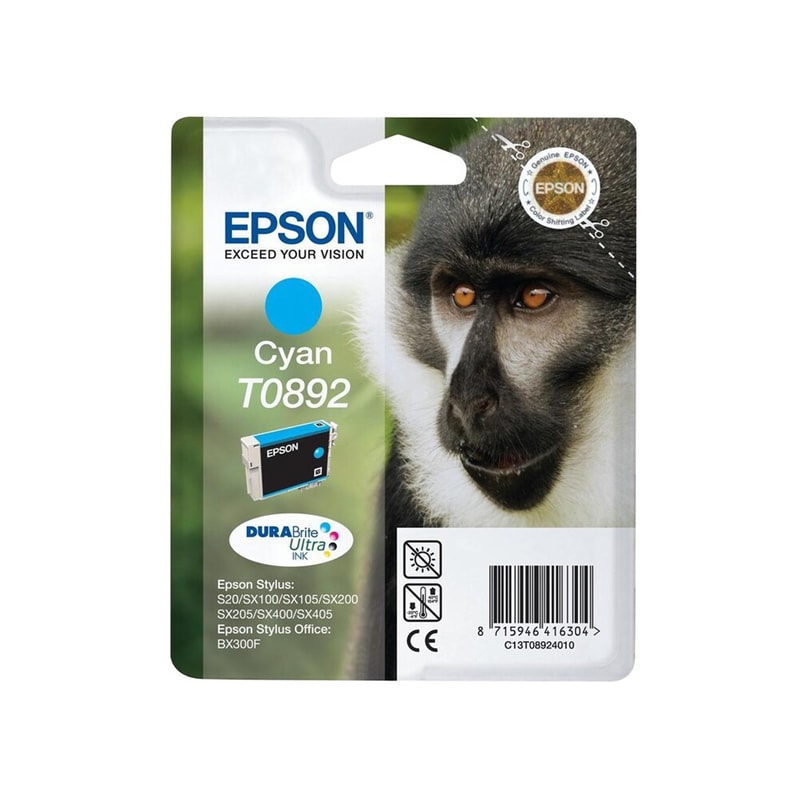 Epson T0892 Κυανό Μελάνι Εκτυπωτή C13T08924011