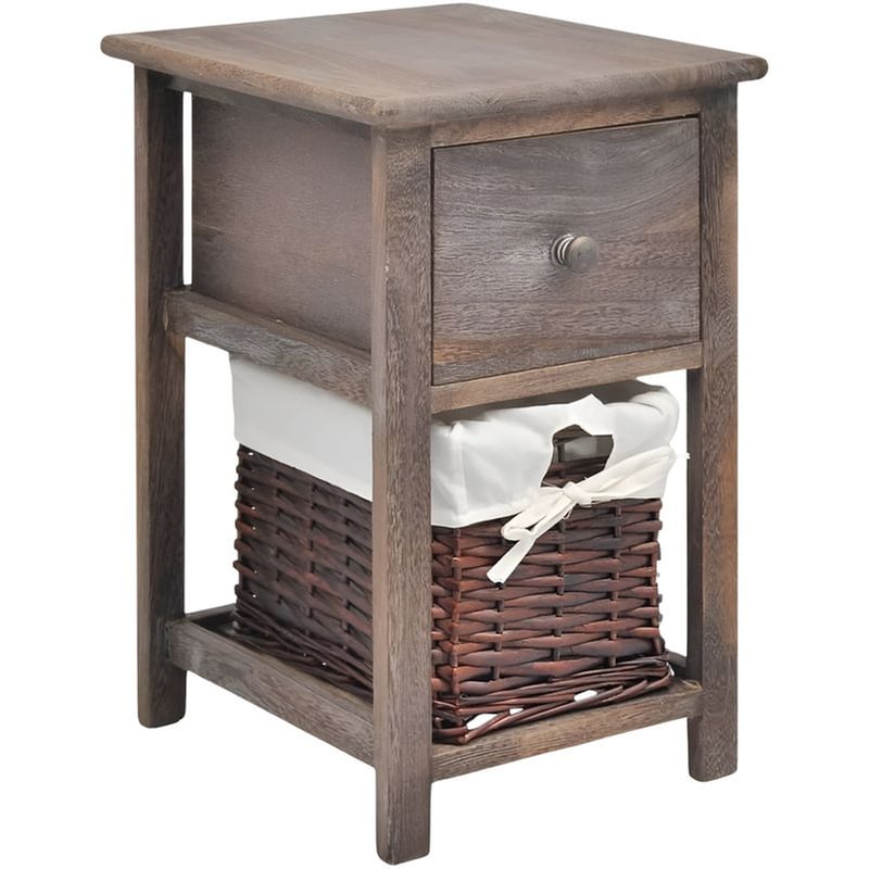 Κομοδίνο Vidaxl Από Ξύλο Παυλώνιας 28x31x45 cm - Καφέ