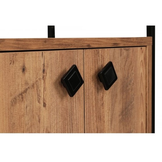 Βιβλιοθήκη 24Mall Masa Atlantic Pine από Μοριοσανίδα/Μέταλλο 49x30x180 cm - Μαύρο/Καφέ image 7