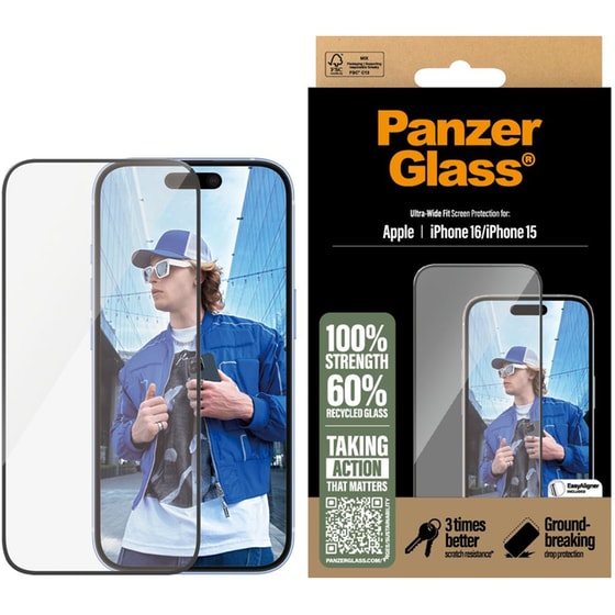 Προστατευτικό οθόνης Apple iPhone 16 - PanzerGlass Ultra-Wide Fit Screen Protection image 2
