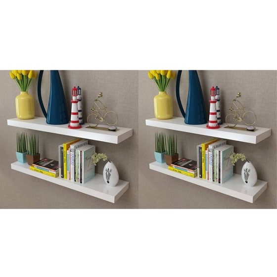 Ράφια Τοίχου VidaXL από MDF 80x20x3.8 cm 4 Τμχ - Λευκό image 1