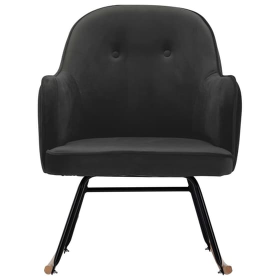 Κουνιστή Πολυθρόνα VidaXL από Βελούδο - Σκούρο Γκρι image 4