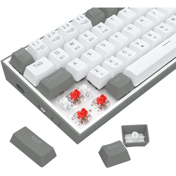 Redragon Castor Pro K631RGB Gaming Μηχανικό Ασύρματο Bluetooth Πληκτρολόγιο RGB Λευκό (US) image 2