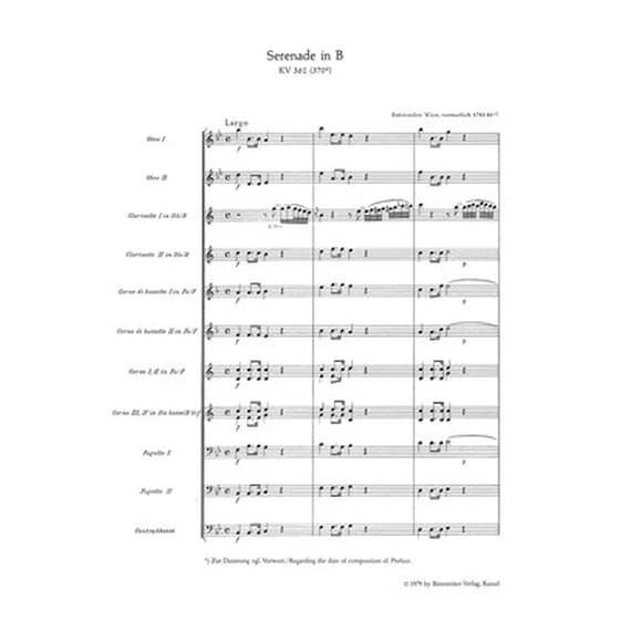 Βιβλίο Για Σύνολα Barenreiter Mozart - Serenade In Bb Major [pocket Score] image 2