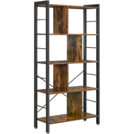 Ραφιέρα Vasagle LBC12BX Μοριοσανίδα/Μεταλλική 74x30x154.5cm - Καφέ/Μαύρη