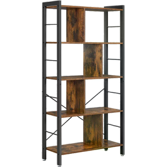 Ραφιέρα Vasagle LBC12BX Μοριοσανίδα/Μεταλλική 74x30x154.5cm - Καφέ/Μαύρη image 0