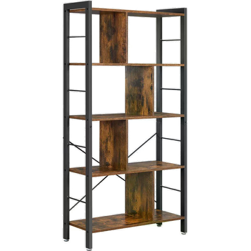 VASAGLE Ραφιέρα Vasagle LBC12BX Μοριοσανίδα/Μεταλλική 74x30x154.5cm - Καφέ/Μαύρη