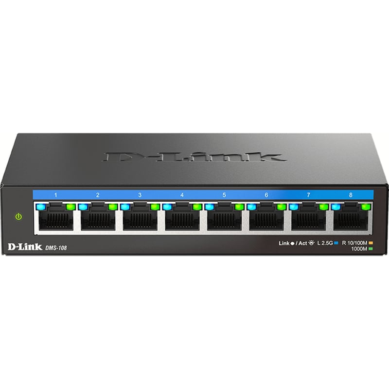D-Link DMS-108/E 2.5G Multi Gigabit Unmanaged Network Switch (2.500 Mbps)