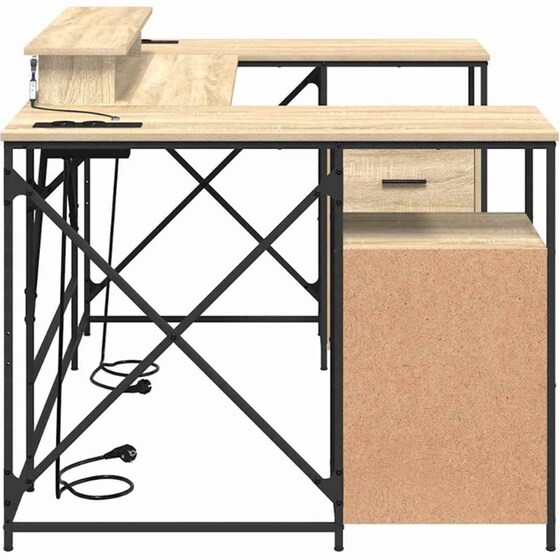 Γραφείο VidaXL από Επεξεργασμένο Ξύλο 182x101x87,5 cm - Sonoma Δρυς image 7