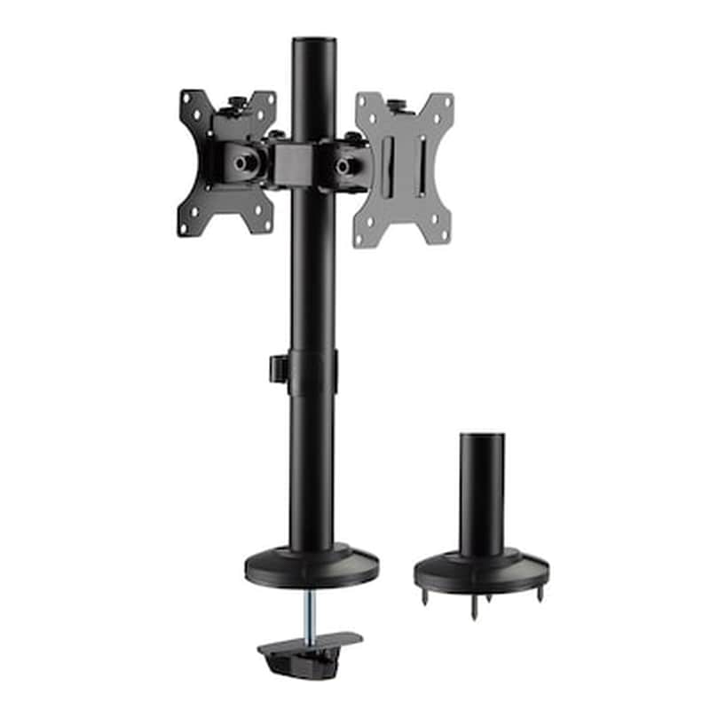 BRATECK Βάση Τηλεόρασης Επιτραπέζια Brateck Ldt40-g02 με Βραχίονα Για 2 Οθόνες 17 - 32 έως 8 kg