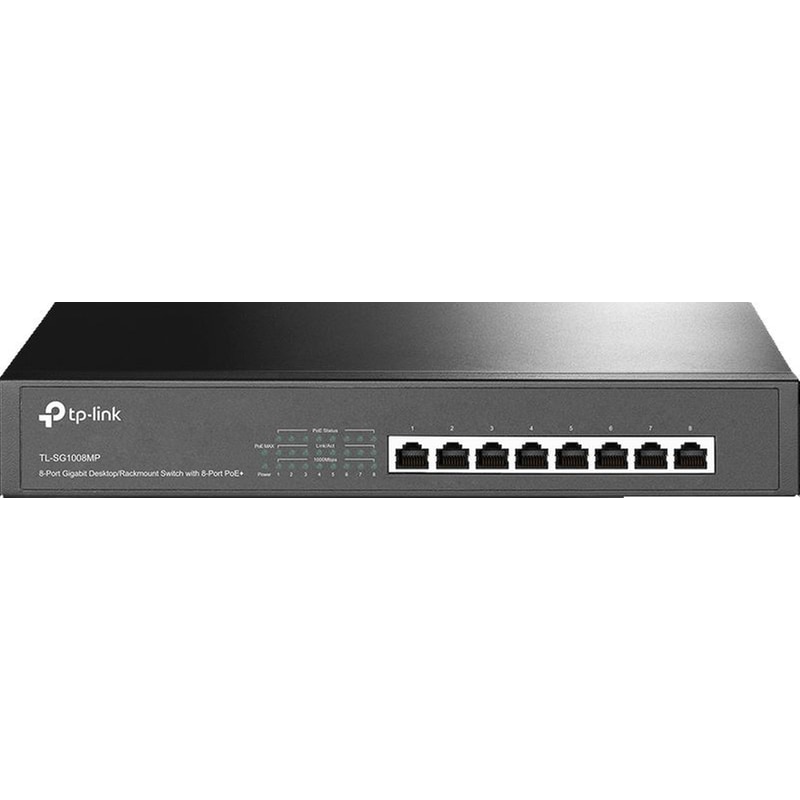 TP-LINK TP-Link TL-SG1008MP Network Switch Unmanaged Gigabit Ethernet (1000 Mbps) 8-Port PoE Support 1U
