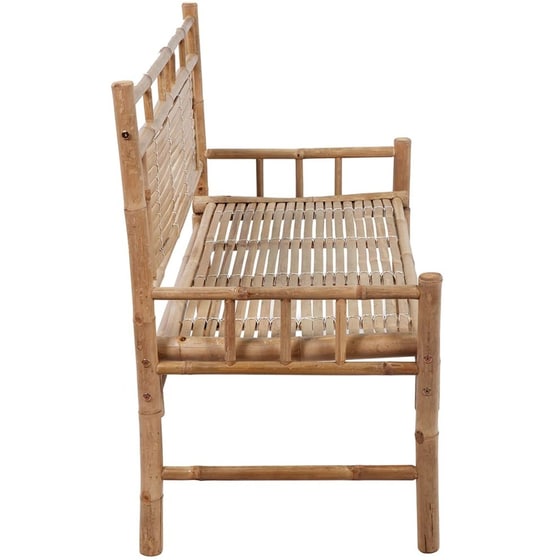 Παγκάκι Κήπου VidaXL με Μαξιλάρι από Μπαμπού 120x55x90 cm - Καφέ/Πράσινο image 2