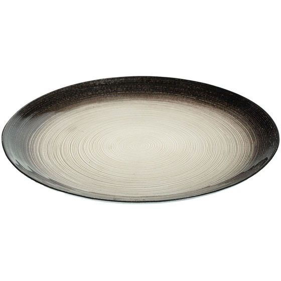 Πιατέλα Σερβιρίσματος Spitishop Γυάλινη 33 cm - Μαύρo/Γκρι image 1