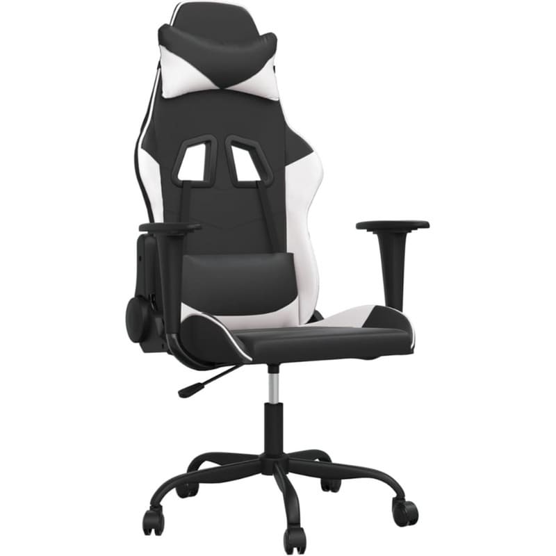 Καρέκλα Gaming VIDAXL 3143646 με Ρυθμιζόμενα Μπράτσα από Τεχνητό Δέρμα - Μαύρο