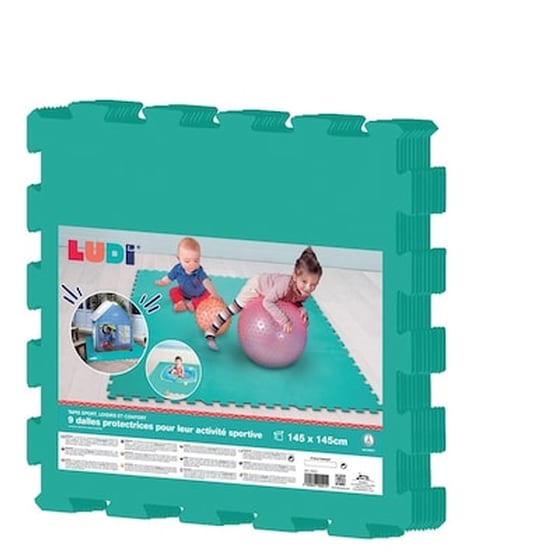Δάπεδο Ασφαλείας για Βρεφικό Παιχνίδι Ludi  90021 145.7x145.7x0.5 cm - Τιρκουάζ image 0